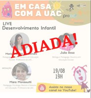 COMUNICADO - LIVE SOBRE DESENVOLVIMENTO INFANTIL